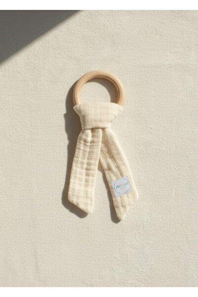 Joyous Mom Kids Muslin Baby Teether Washable 100% Natural Wooden Teething Rin...