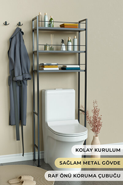 Hediyeler Kapında Klozet Üstü Banyo Düzenleyici Raf Kolay Kurulum ve Bariyerl...