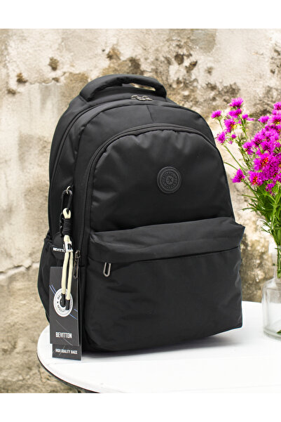 Bevitton Bvt-34100 Geantă de școală neagră rezistentă la apă Rucsac de școală...