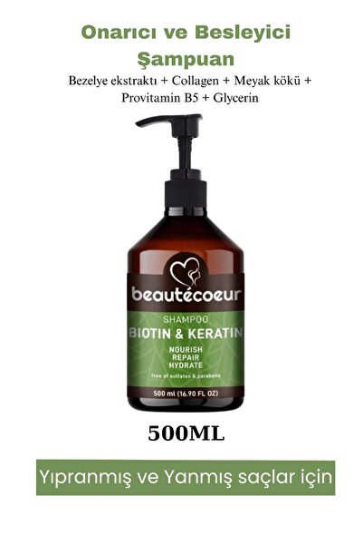 beautecoeur Keratın Ve Bıotın Icerıklı Sampuan Guclendırıcı Canlandırıcı Onar...