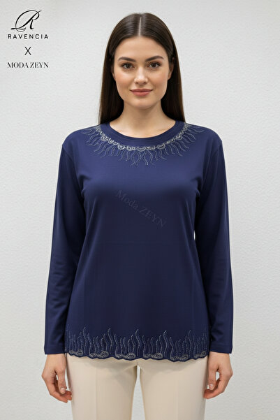 Ravencia Bluză din bumbac pieptănat pentru femei de vârstă mijlocie și peste,...