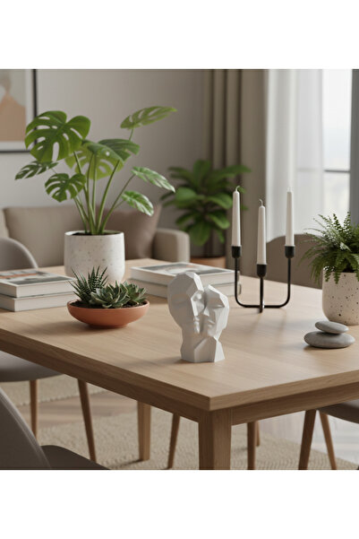 3dimaginator Yüzler Heykeli, Dekoratif Obje, Biblo Beyaz