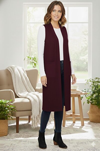 elma abone Vestă lungă tricotată de sezon nou