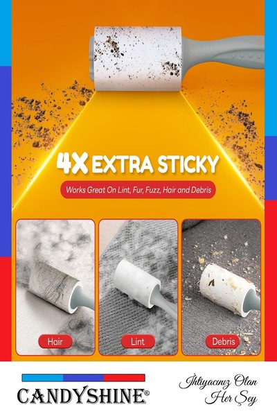 AE Market 60 Yaprak Tüy Toplama Bant Rulosu Kedi Ve Köpek Tüyü Toplayıcı Rulo Elbise Temizleme