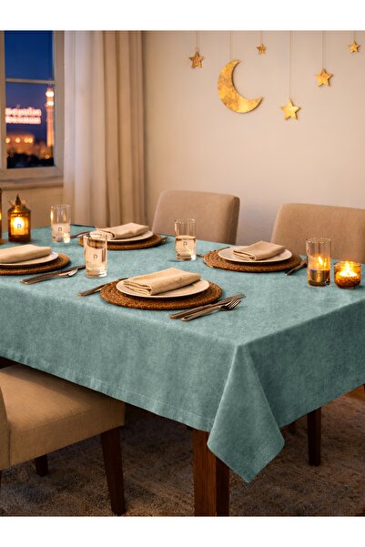 Perle Dnevna serija Somot tekstura Magla Plava boja Stolnjak