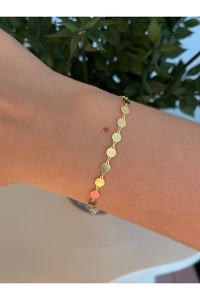 emy by emel luxury silver jewelry Altın Kaplama Pullu Bileklik 925 Ayar Gümüş