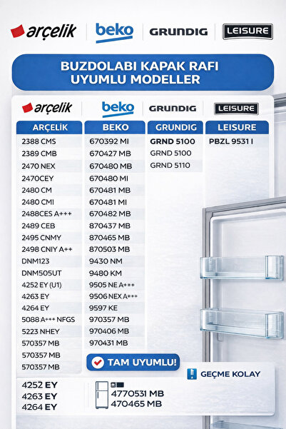 Grundig Oem - Grnd 5100 - Grnd 5110 Buzdolabı Kapak Şişe Rafı