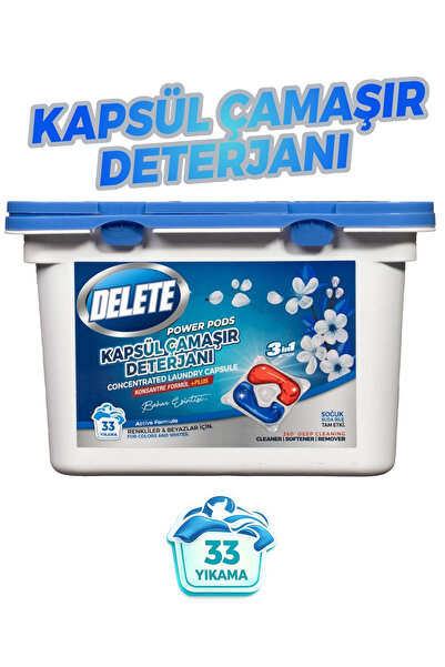 Delete Çamaşır Yıkama Kapsülü - Renkliler ve Beyazlar - 33 Yıkama