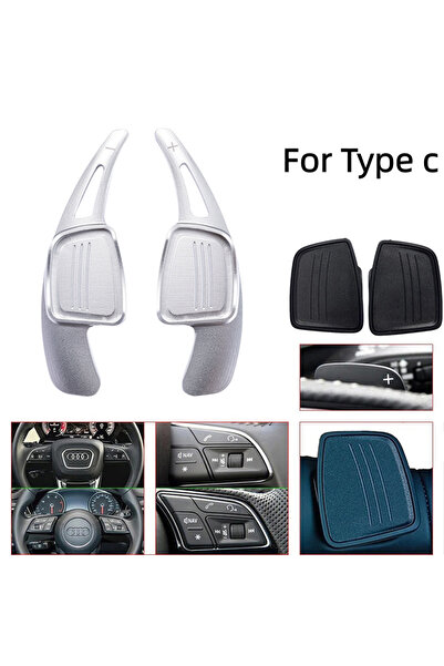 Choice For Type C Silver Aluminum alloy Steering Wheel Paddle Shift For Audi ...