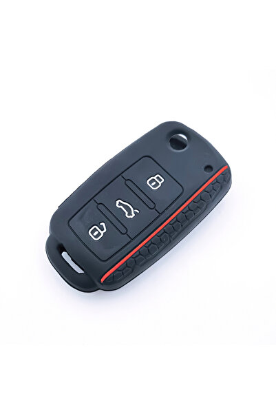 Choice غطاء سيليكون أحمر جديد لحماية مفتاح السيارة لسيارات فولكس فاجن بولو، ب...