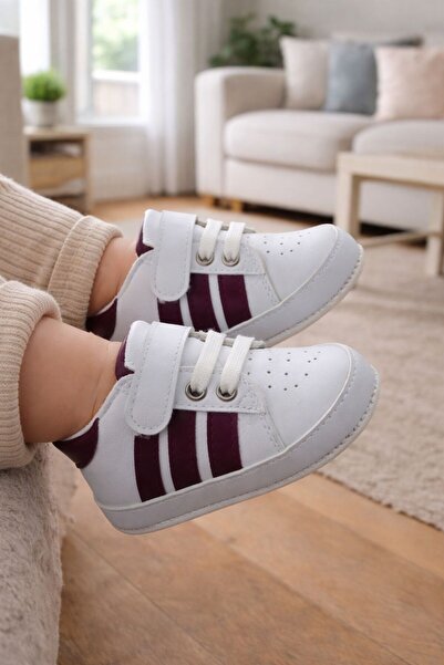 Kiçi Bebek İlk Adım Ayakkabısı, Esnek ve Rahat Tabanlı, Cırt Cırtlı Kaydırmaz...