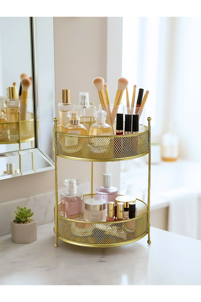 EVSTYLE ΔΙΚΤΥΩΤΟ Διώροφο Makaya Organizer - Χρυσό