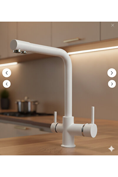 FAUMIX Beyaz Sıcak Soğuk Ve Arıtma Su Girişli Eviye 2 Yıl Garantili 3 Yollu A...