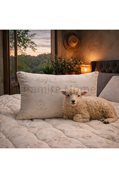 Genel Markalar Kapitoneli %100 Merinos Boncuk Yün Yastık