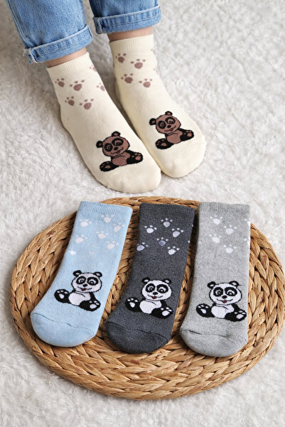 EFİLACCESSORİES 4 LÜ KAYDIRMAZ TABANLI HAVLU KIŞLIK 7-8 YAŞ ÇOCUK ÇORAP