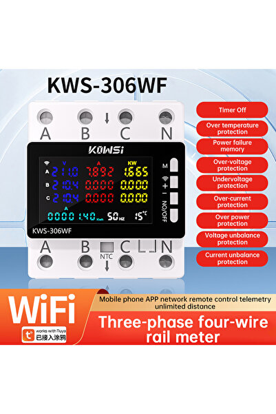 Choice عداد الطاقة KWS-306WF مزود بتقنية واي فاي، يعمل على التيار المتردد، بج...