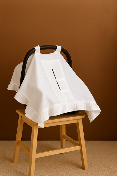 Wenaris غطاء عربة أطفال من الموسلين المكشكش مصنوع من القطن بنسبة 100%