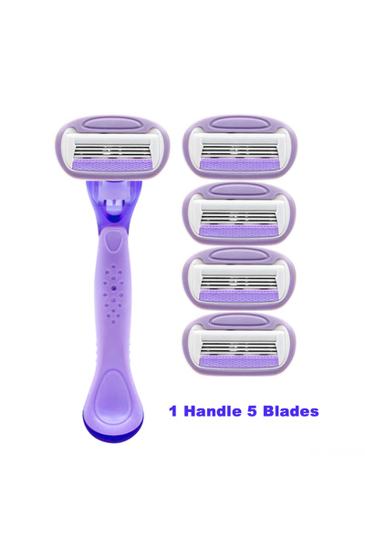 Choice ماكينة حلاقة نسائية بنفسجية اللون، مقبض واحد، 5 خراطيش، شفرة من الفولا...