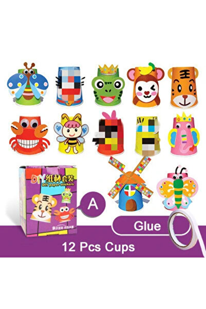 Choice 12DW with SMJ Children Paper Cups Sticker Toy 3D DIY Handmade Material...