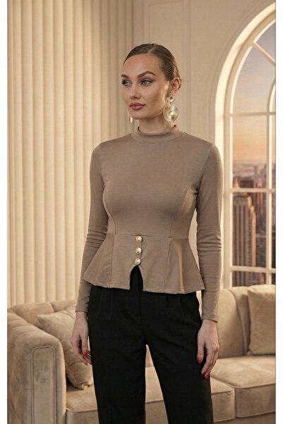 DOEDA MODA Νέο προϊόν Γυναικεία μπλούζα με λεπτομέρεια αξεσουάρ σε στυλ ζιβάγ...