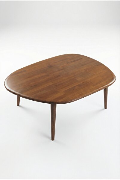 Fawdecor Oval Masif Doğal Ahşap Orta Sehpa | Asimetrik Modern İskandinav Tasa...