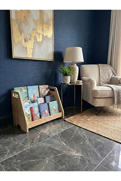 akçehome Montessori 3 Raflı MDF Çok Kullanışlı Kitaplık