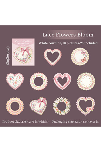 Choice 2 20 ورقة من ملصقات الدانتيل لتزيين سجلات القصاصات، مناسبة لتزيين إطار...