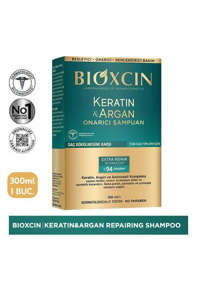 Bioxcin Keratin Argan Repair Shampoo for Damaged Hair 300 ML for All