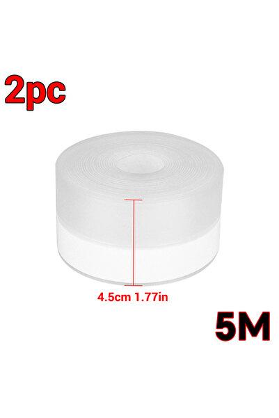 choice2 شريط مانع لتسرب الهواء من السيليكون الشفاف، 45 مم × 5 م × قطعتين، مقا...