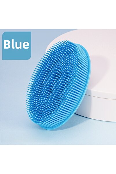 Choice إسفنجة استحمام سيليكون زرقاء مقاس 12×7×4 بوصة، فرشاة استحمام جافة لتدل...