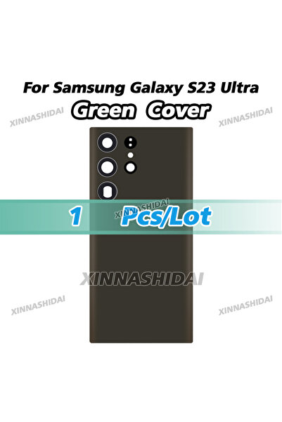 Choice غطاء أخضر جديد (قطعة واحدة) لجهاز S23 Ultra، غطاء خلفي للبطارية، طقم إ...