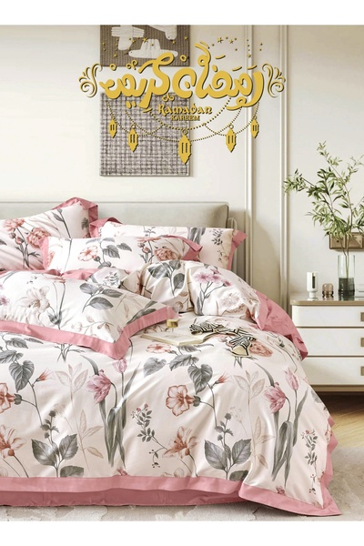 Master Home Textile Cotton Sateen Floral Comforter Set, 300TC, Removable Fill...