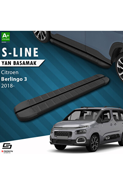 S Dizayn Citroen Berlingo 3 S-Line Siyah Yan Basamak 203 Cm 2018 Üzeri A+ Kal...