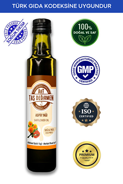 Art Taş Değirmen %100 Saf Doğal Aspir Yağı 250 Ml Soğuk Sıkım (Hediye Ürün Fı...