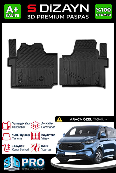 S Dizayn S-Dizayn Ford Tourneo Custom 3D Pro Havuzlu Paspas 2024 Üzeri A+ Kal...