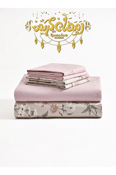 Master Home Textile طقم غطاء لحاف قطني مزهر، 200 خيط، مقاس كينج، 6 قطع، سحاب ...