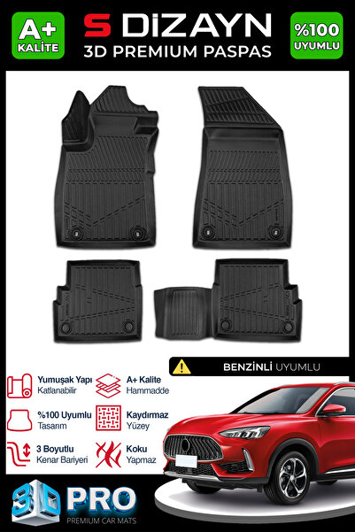 S Dizayn S-Dizayn MG HS Benzinli 3D Pro Havuzlu Paspas 2018-2024 A+ Kalite 3D...