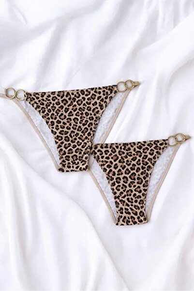 SiaLess Lingerie Chiloți de damă Culoare leopard 2 bucăți Lycra Micro țesătur...