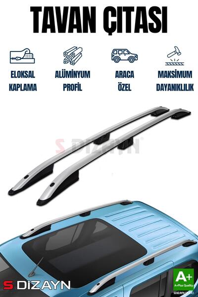 S Dizayn S-Dizayn VW Caddy 3 Makyajlı Aluminyum Gri Tavan Çıtası 2010-2020 A+...