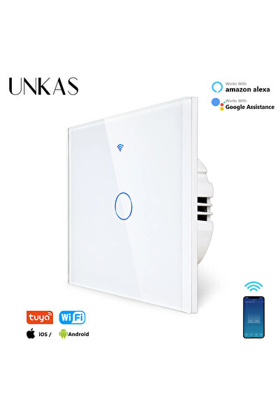 Choice مفتاح إضاءة ذكي أبيض يعمل بتقنية الواي فاي، أحادي الاتجاه، يدعم 1/2/3/...