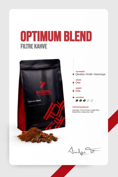Optimum Blend Filtre Kahve (Çekirdek) | Orta Kavrum | 1000g | Karamel, Fındık & Narenciye Notaları