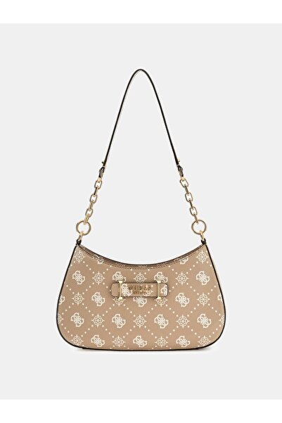 Guess حقيبة كتف كاري بشعارها وسحاب علوي