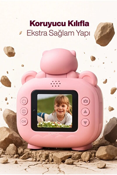 MPIA Renkli Baskı Fotoğraf Makin Termal Yazıcı Kamera 16 GB Hediyeli 360 Derece Başlık Türkçe IOS Android