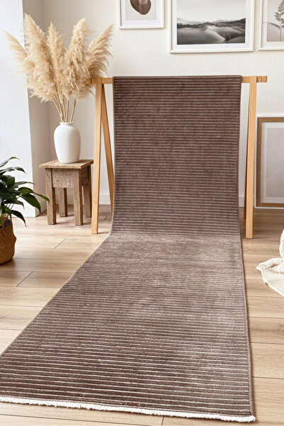 MELARİS HALI Yıkanabilir Pamuk Dokuma Kilim Doğal Kendinden Saçaklı Yolluk Ka...