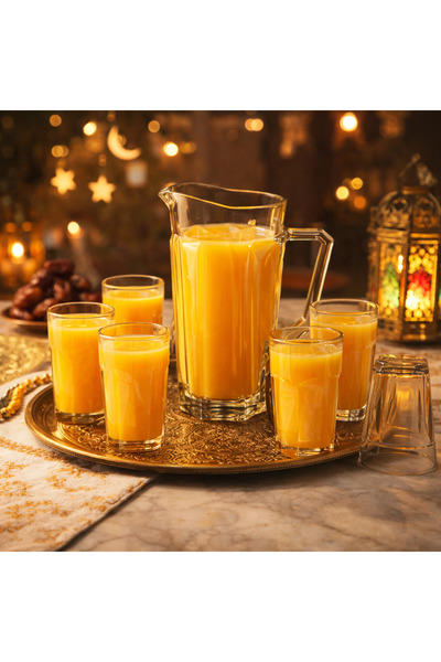 Delisoga طقم إبريق وأكواب زجاجية 7 قطع