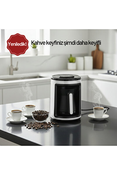 ROBX Kahve Ruhu Bol Köpüklü 4 Fincan Kapasite Tam Otomatik Türk Kahve Makinesi