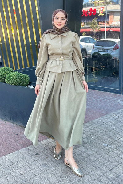 Ovn. Kael Kemerli Etekli Takım - Küf Yeşili