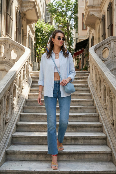 Lela Бавовняна сорочка прямого крою з довгими рукавами СОРОЧКА CF25S168305