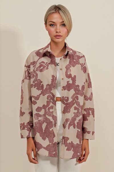 Hiccup Bdart Relaxed Fit Button down Long Sleeve Shirt