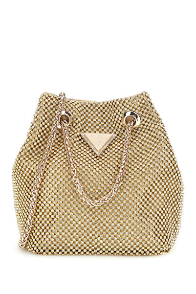 Guess حقيبة دلو صغيرة من تصميم Zalina مرصعة بحجر الراين